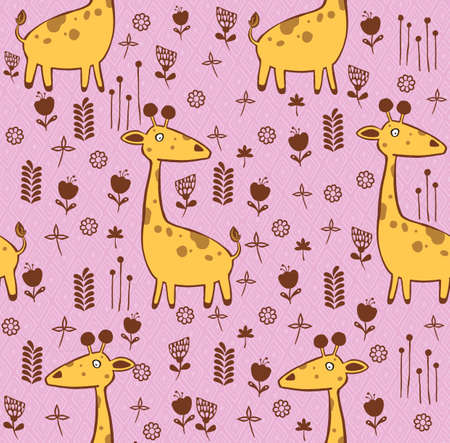 Baby seamless pattern. Cute giraffe. Creative scandinavian kids texture for fabric, textile, wallpaper, apparel. illustration in pastel colors. illustration. High quality illustrationの写真素材