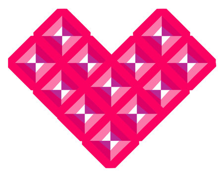 Geometric pink heart. Minimalism. quality illustration. Vector illustrationのイラスト素材