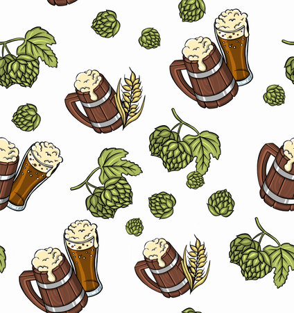 textile ornament beer seamless pattern memphis style outline line bundle set background download. Vector illustrationのイラスト素材