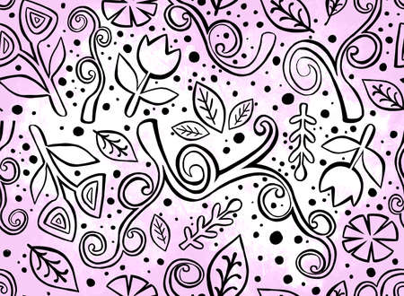 Watercolor paisley seamless pattern texture. Raster illustration. Boho fashion style. High quality illustrationの写真素材