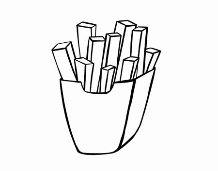 Food linear icon. Fast food french fries icon. Icon for website, app or UI design. Vector...