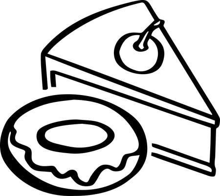 Icon with the image of Cheesecake, cake, donut Desserts, sweets. line. Vector illustrationのイラスト素材