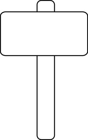 Sledgehammer icon, tool. Vector, line, one color. Vector illustrationのイラスト素材