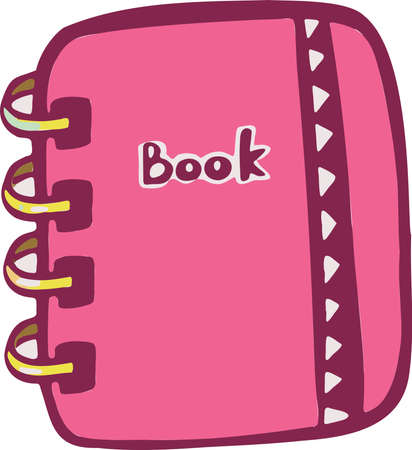 Pink notepad icon for girls. Vector. Vector illustrationのイラスト素材