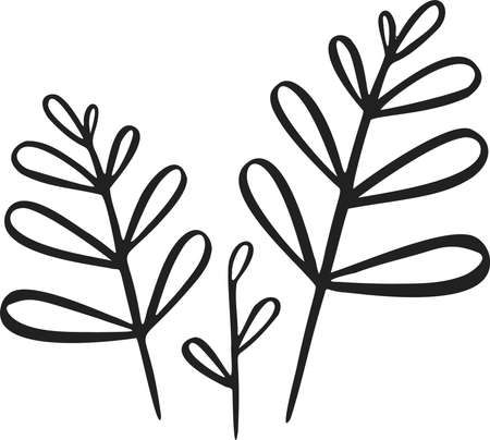 Planting icon, branch symbol with leaves. Vector, Line. Vector illustrationのイラスト素材