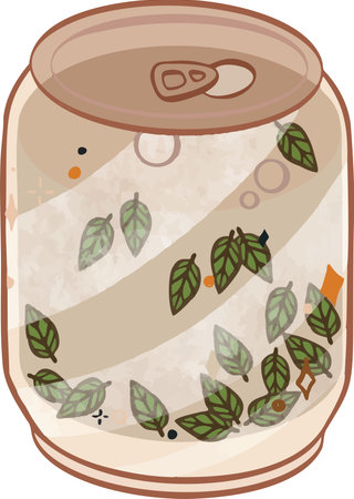magic soda can of tea hand drawn illustration vector. Vector illustrationのイラスト素材