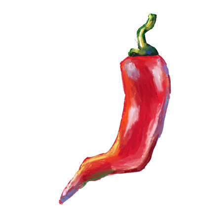 Picturesque and colorful pepper drawing illustration symbol vegetables. High quality illustrationの写真素材