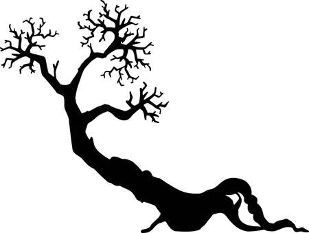 Tree magic silhouette halloween vector. Vector illustrationのイラスト素材