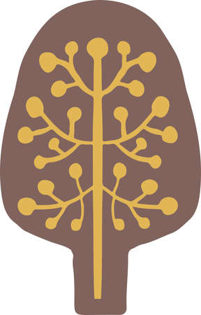 fairytale tree in cartoon style plant vector illustrationのイラスト素材