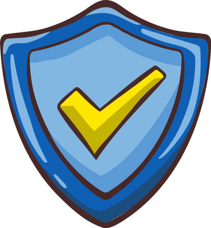 Shield symbol icon, protection, virus checked. Vector illustrationのイラスト素材