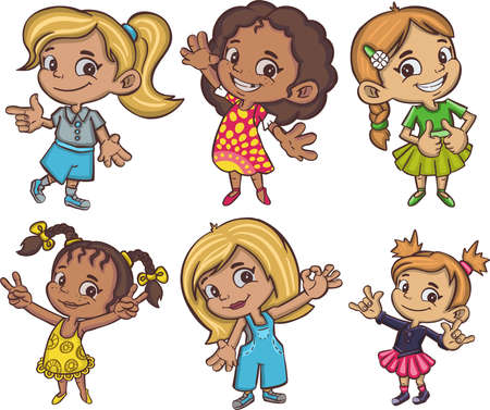 Little girl symbol icon shows gesture class, cool. Vector illustrationのイラスト素材