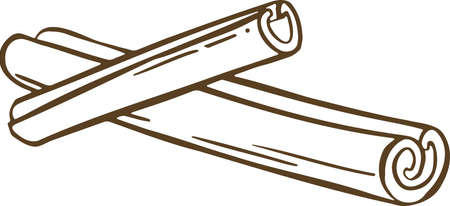 symbol of new year or christmas cinnamon. Vector illustrationのイラスト素材