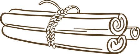 symbol of new year or christmas cinnamon. Vector illustrationのイラスト素材