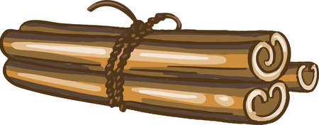symbol of new year or christmas cinnamon. Vector illustrationのイラスト素材