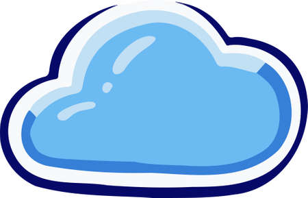 Vector cyan blue cloud symbol icon, cloud storage. Vector illustrationのイラスト素材