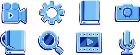 Symbol icon vector cyan blue set web. Vector illustrationのイラスト素材