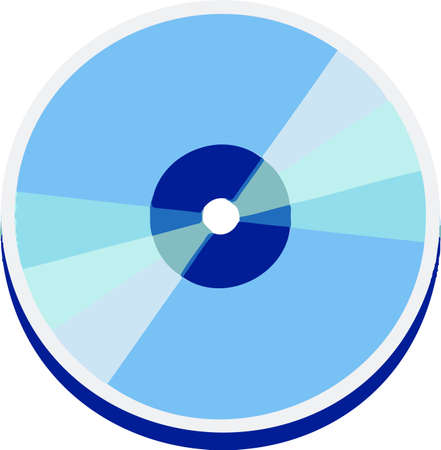 Cyan blue disk vector icon symbol. Vector illustrationのイラスト素材