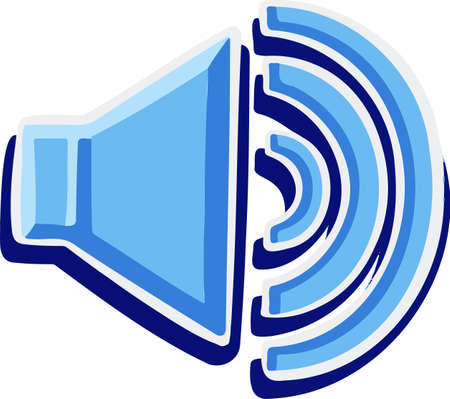 Sound volume speaker vector symbol icon blue blue sound. Vector illustrationのイラスト素材