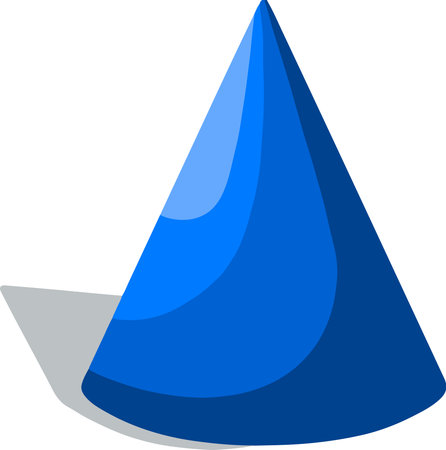 Symbol icon vector blue cone volumetric faces geometryのイラスト素材