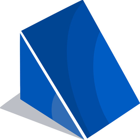 Symbol icon vector blue triangle volumetric faces geometry pyramidのイラスト素材