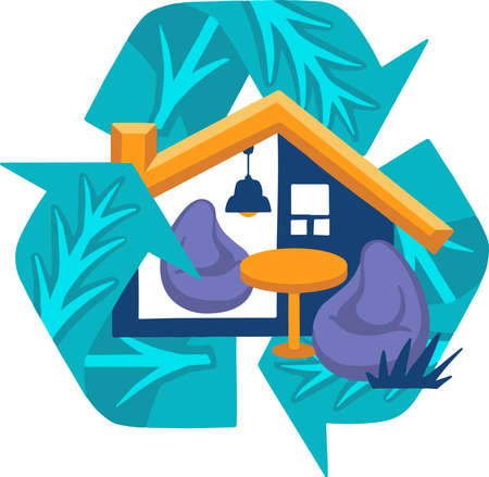 Vector icon symbol of recycling of decor and interior itemsのイラスト素材