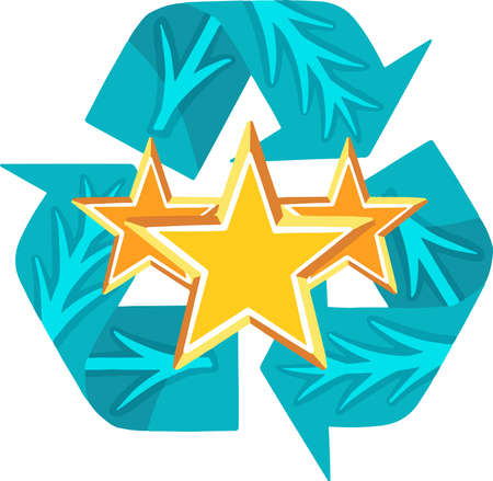 Star recycling vector icon symbol, superior qualityのイラスト素材