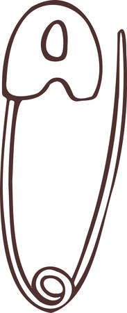 Knitting sewing symbol needlework icon vector pin needle barrette made by handsのイラスト素材