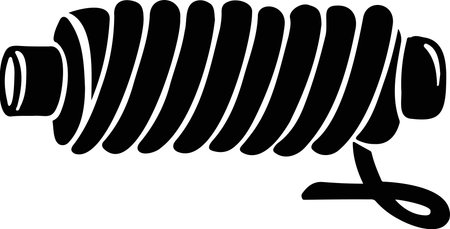 Knitting sewing symbols thread yarn skein needlework icon vector made by handsのイラスト素材