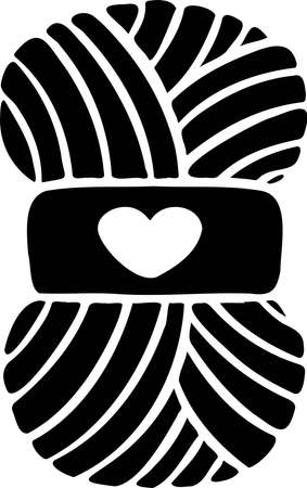 Knitting sewing symbols thread yarn skein needlework icon vector made by handsのイラスト素材