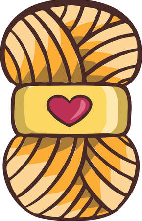 Knitting sewing symbols thread yarn skein needlework icon vector made by handsのイラスト素材