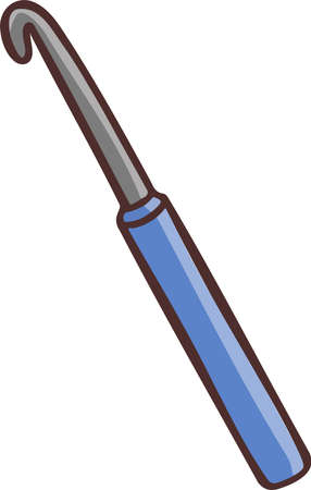 Hook for knitting sewing, embroidery needlework symbol hand drawnのイラスト素材