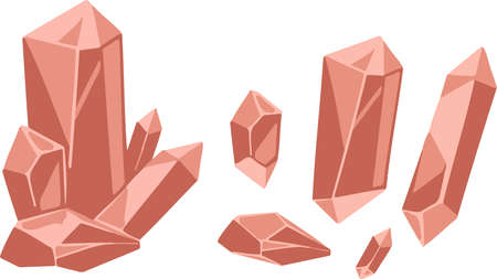 magic crystals gems and game drawingのイラスト素材