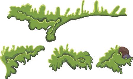 grass green plant freehand drawing vector cartoon style. Vector illustrationのイラスト素材