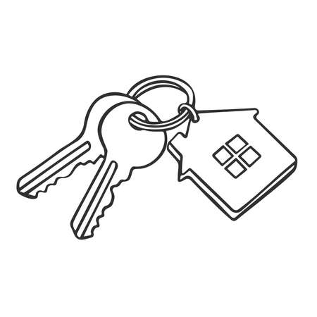 Keys to a new house real estate purchase, a logo for a realtorのイラスト素材