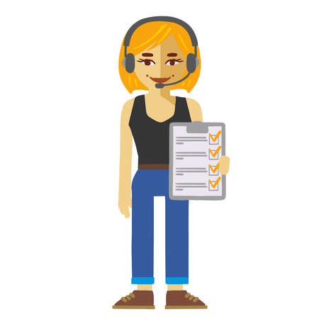 Real estate manager, realtor consultant hand-drawn illustration. vector illustrationのイラスト素材