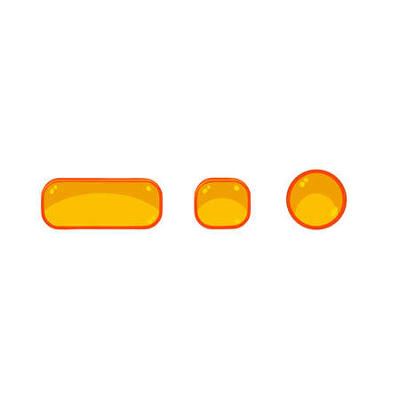 Set of different yellow button for game or website, vector illustrationのイラスト素材