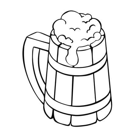 retro mug of foamy beer vector illustrationのイラスト素材