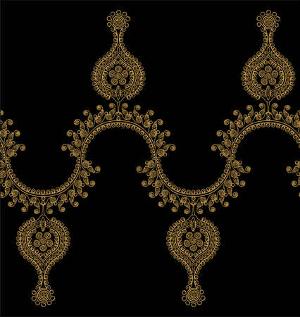 Floral seamless pattern background in arabian style. arabesque pattern. eastern ethnic ornament. elegant texture for backgrounds. vector illustrationのイラスト素材