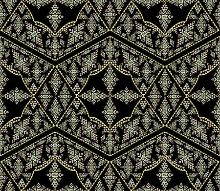 Full color pattern with ethnic ornaments Vector illustrationのイラスト素材