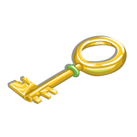 golden key to the lock freehand illustration vector. vector illustrationのイラスト素材