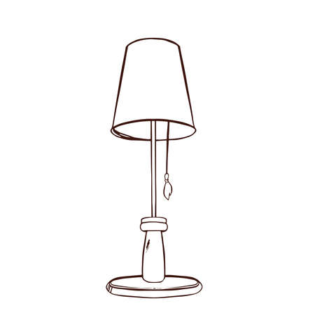 floor lamp, handmade lampshade illustrationのイラスト素材
