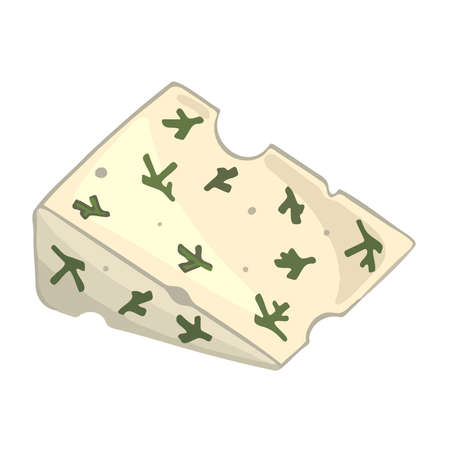 Curd cheese symbol, bryndza in cartoon style. For restaurant menus and websites. vector illustrationのイラスト素材