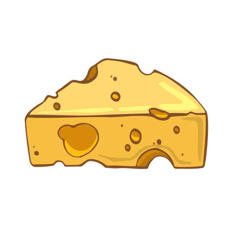 Delicious cartoon style cheese symbol. For restaurant menus and websites. vector illustrationのイラスト素材