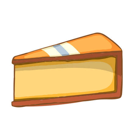 Delicious cartoon style cheese symbol. For restaurant menus and websites. vector illustrationのイラスト素材