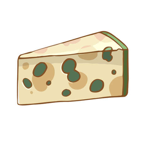 Delicious cartoon style cheese symbol. For restaurant menus and websites. vector illustrationのイラスト素材