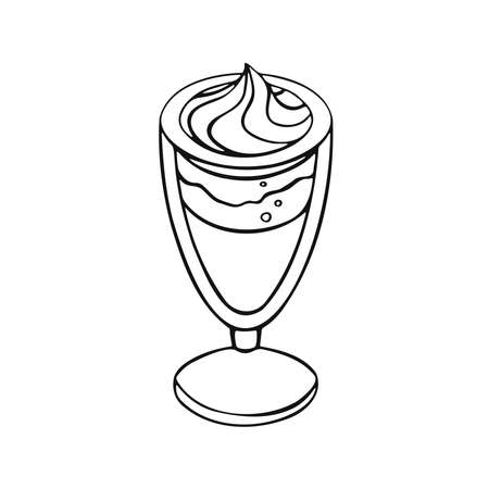 glass of coffee to go line isolated on white background. manual. vector. illustration.のイラスト素材