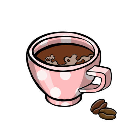 cup, mug of coffee with milk isolated on white background. vector. vector illustrationのイラスト素材