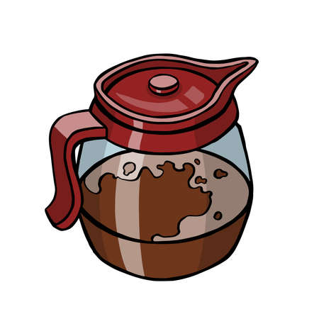 coffee pot, teapot isolated on white background. vector. vector illustrationのイラスト素材