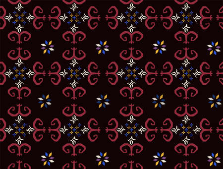 Hutsul Pisanky - traditional Ukrainian Easter eggs seamless pattern, decorativeのイラスト素材