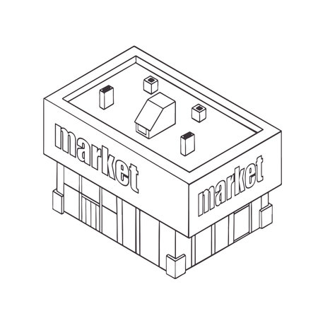 city building shop architecture and vector illustrationのイラスト素材